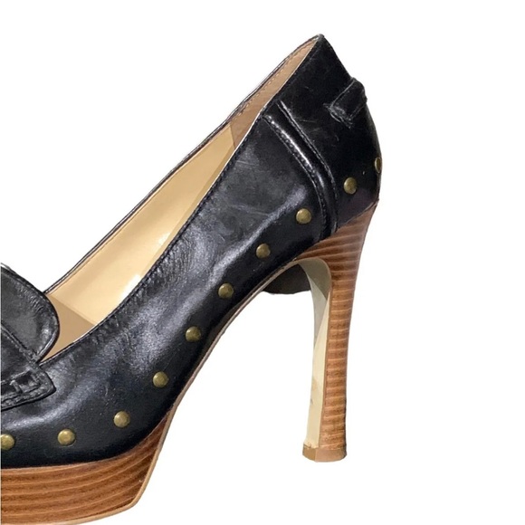 Enzo Angiolini Black Women's Pumps - Size 7.5M - Edgy Metal Studs - Picture 4 of 10